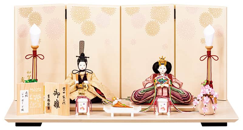 【クーポン利用で10%OFF】雛人形 吉徳大光 ひな人形 平飾り 親王飾り 柴田家千代作 御雛 正絹ジャガード織 柳親王 高岡塗 加賀蒔絵 【2026年度新作】 h083-ys-305614