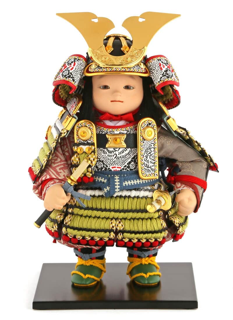 五月人形 コンパクト 幸一光 松崎人形 子供大将飾り 人形単品 晴 はれ 黒小札 鶯白段威 YaekoProject 【2026年度新作】 h085-koi-5813
