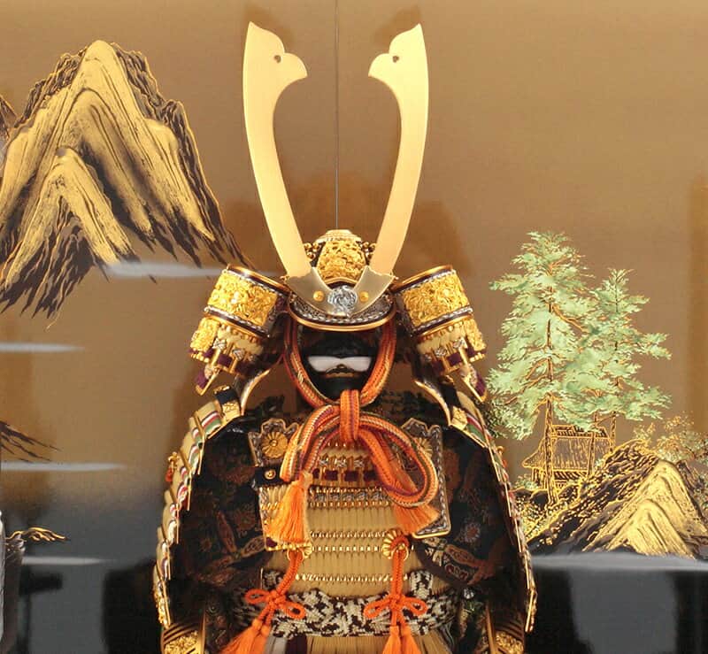 鎧平飾り鎧飾り利光監製四神大鎧正絹緋糸褄取縅10号四神山水塗屏風【2022年度新作】
