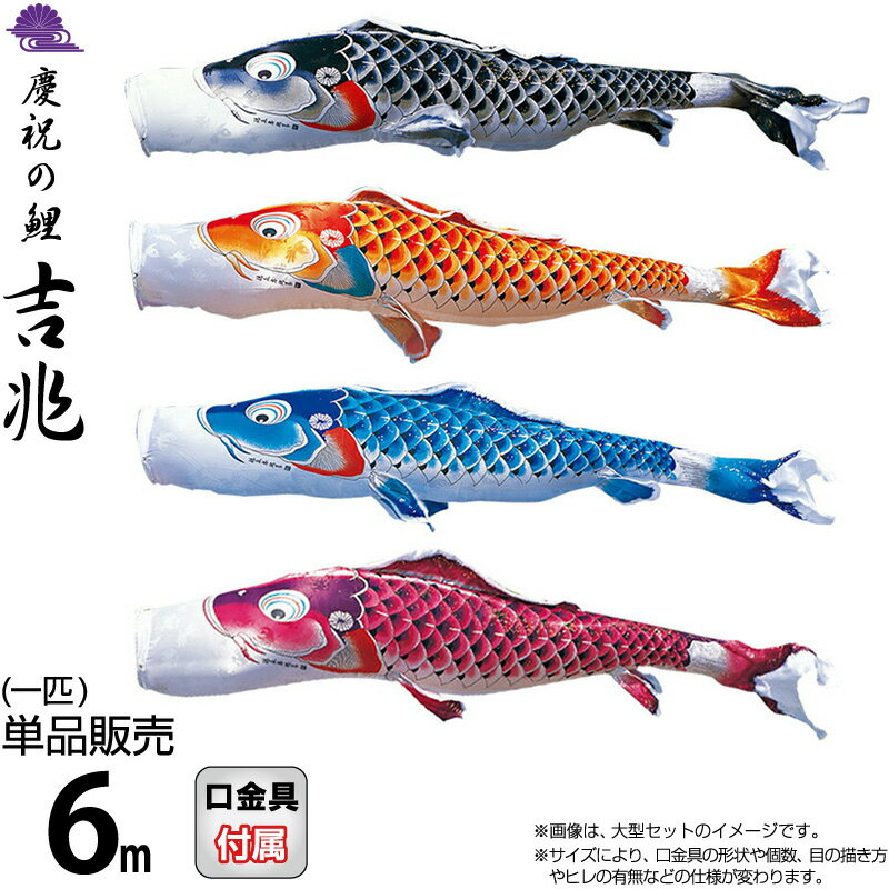 こい旗幟 徳永鯉 鯉のぼり 単品 6m 吉兆 賀するの鯉 撥水産業 ポリエステルジャガード織出どころ 【2026一年新作】 000-554