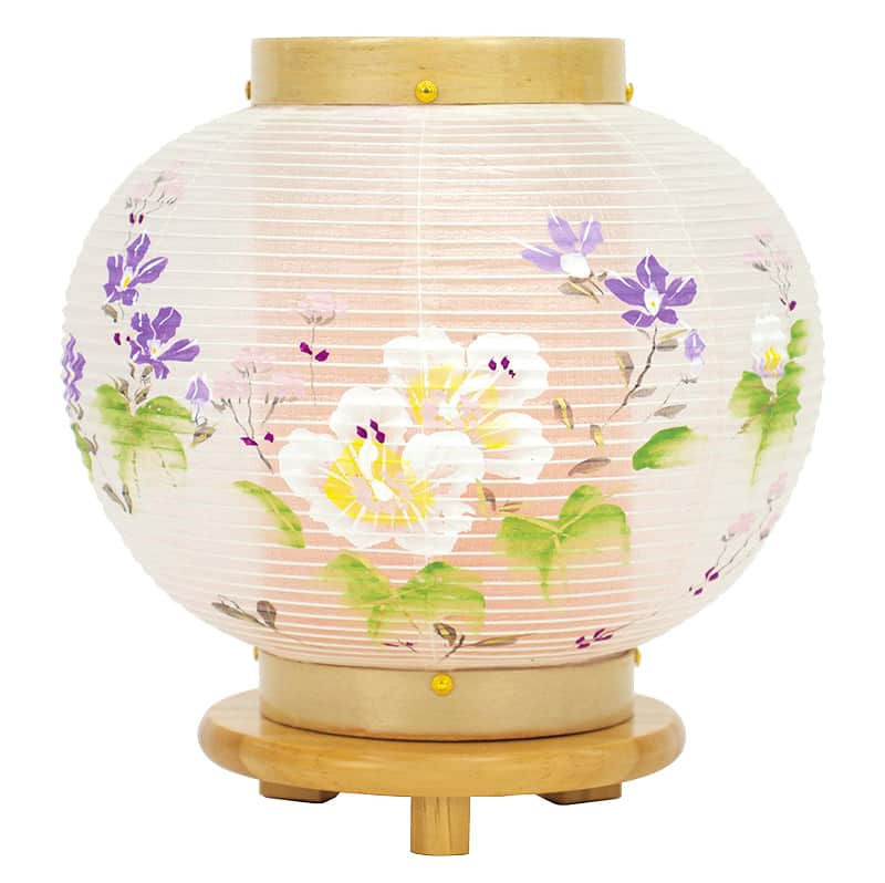盆提灯 花しおり 電気コード式 ぷちあかり 絹二重 組立不要 絹製 絵