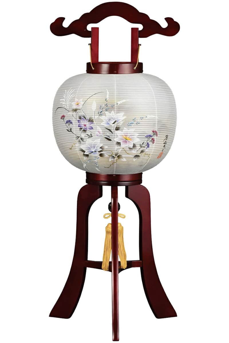 御盆カンテラ 行灯 係わり 10号数 桜趣彩色 明かり記号典 地絹製 絹二重 ワンタッチ式 21年次新作 H038 Ymt 17 Newbyresnursery Com