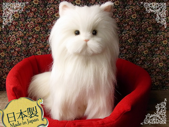 楽天市場 日本製 限定販売 等身大のリアルなペルシャ猫 ホワイト リアルな猫のぬいぐるみ 日本製 N Nq C 猫のぬいぐるみ ニニアンドキノ