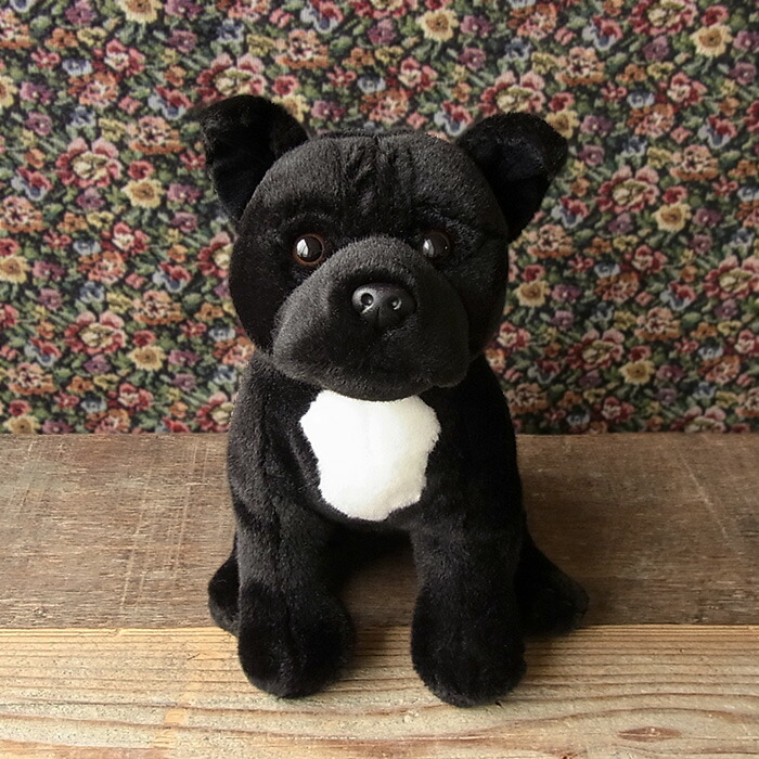 簡易ラッピングでお届け 【Faithful Friends スタッフィー（黒） ぬいぐるみ】 犬 いぬ イヌ ぬいぐるみ リアル 本物 そっくり ペット