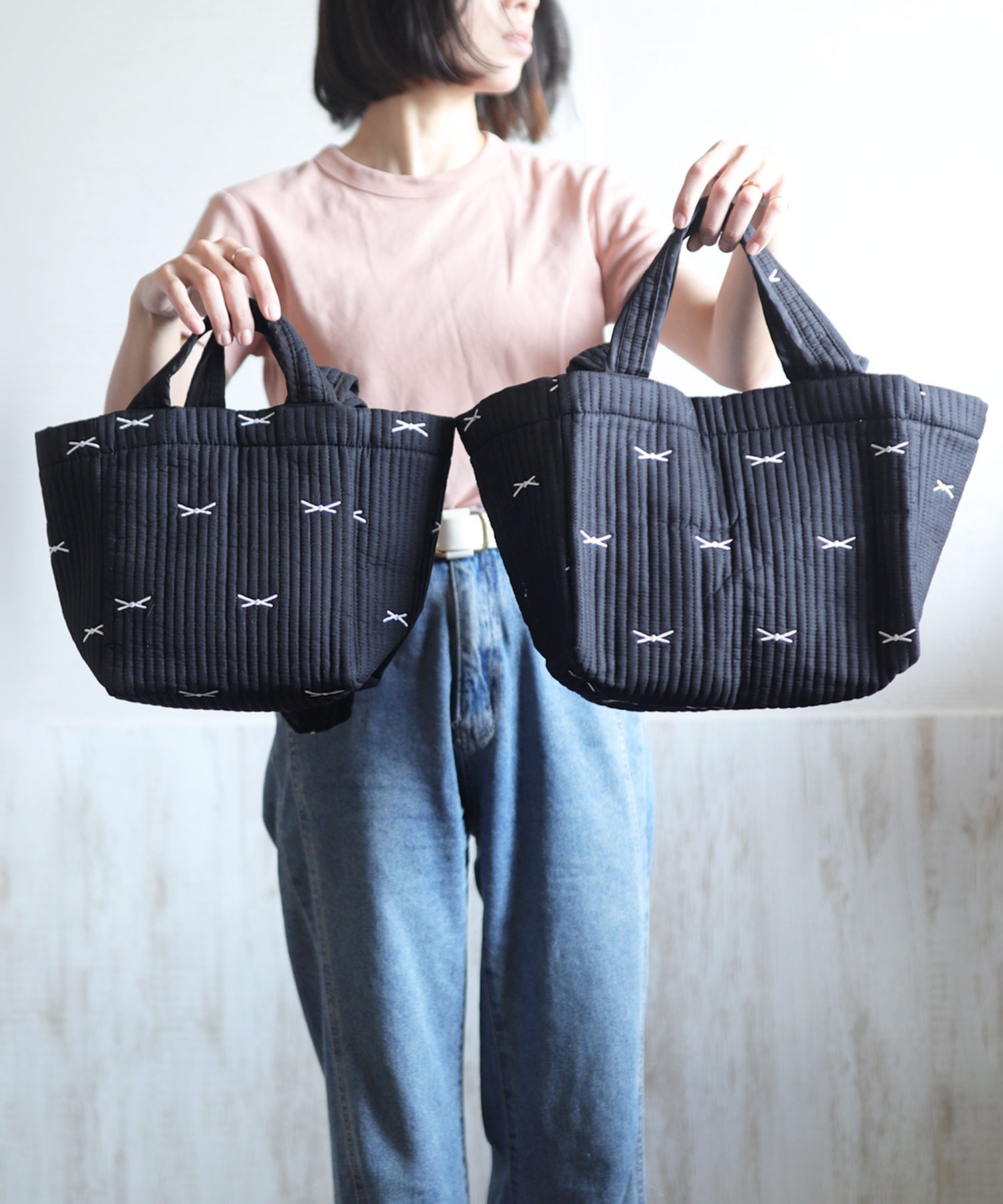 ninon公式】 ヌビバッグ トート マザーズ マザーズバッグ 刺繍 