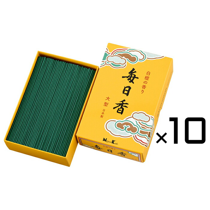 日毎夜毎香 大型薔薇詰 240g【×10個書き割り】日本香堂 10803 線香 まとめ買い