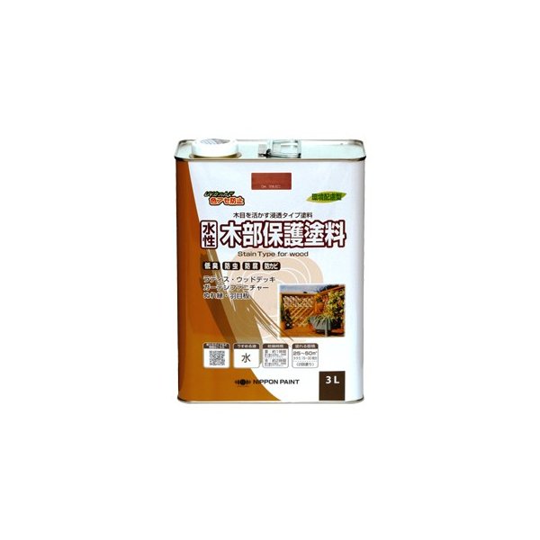 【公式ストア】P10倍ニッペペンキ塗装DIY水性木部保護塗料3L|屋外木部防虫防腐防カビ撥水アクリル半透明カラーガーデンウッドデッキラティス