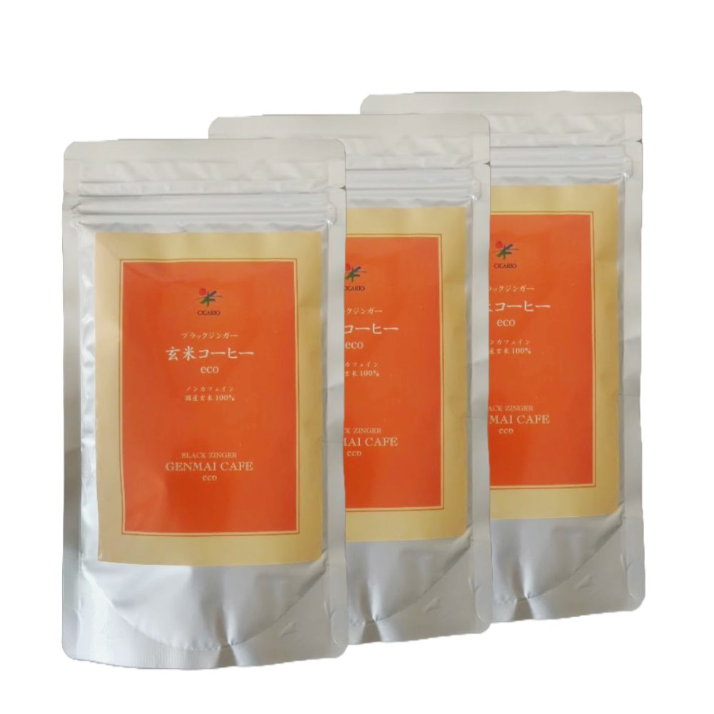 【楽天市場】シガリオ ブラックジンガー 玄米コーヒー 120g×3 ノンカフェイン 国産玄米100% ホット アイス インスタント 粉末