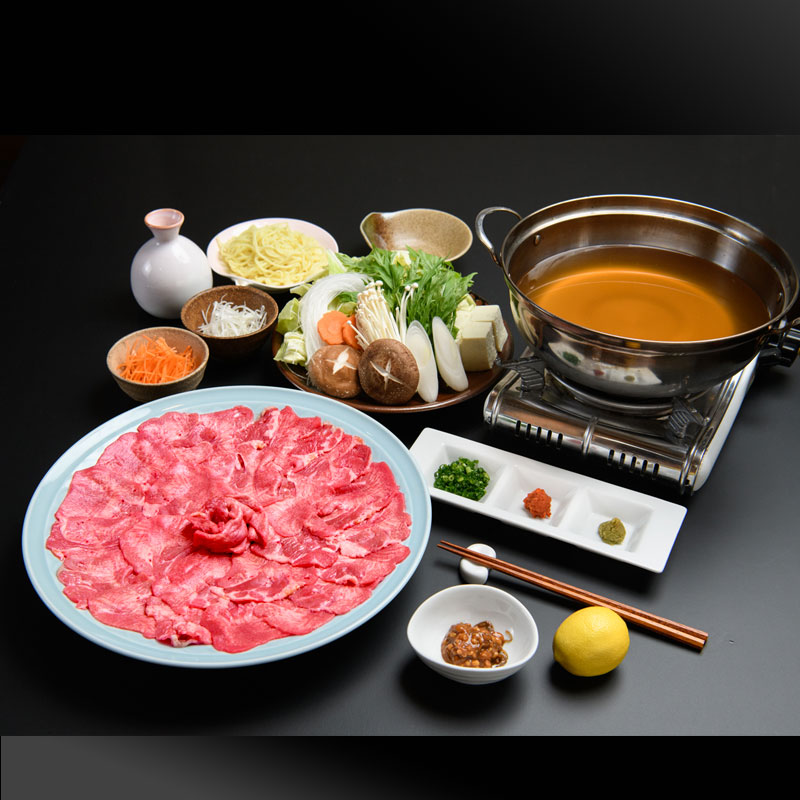 [独楽] しゃぶしゃぶ あごだしで食べる牛タン しゃぶしゃぶ セット 2～3人前 /牛たん 牛舌 スライス 牛肉 タンしゃぶ あご出汁 薄切り 柔らかい ギフト 鍋 鍋セット
