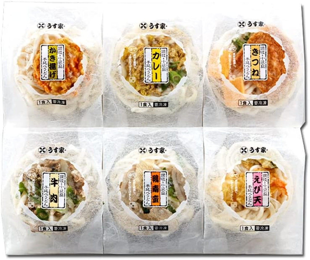 【5%OFF 楽天スーパーSALE限定】送料無料 [うす家] 麺類 香川・小豆島「うす家」6種の手延うどんセット 計6個 牛肉手延うどん540g、カレー手延うどん540g、かき揚げ手延うどん530g、鴨南蛮手延うどん520g、きつね手延うどん540g