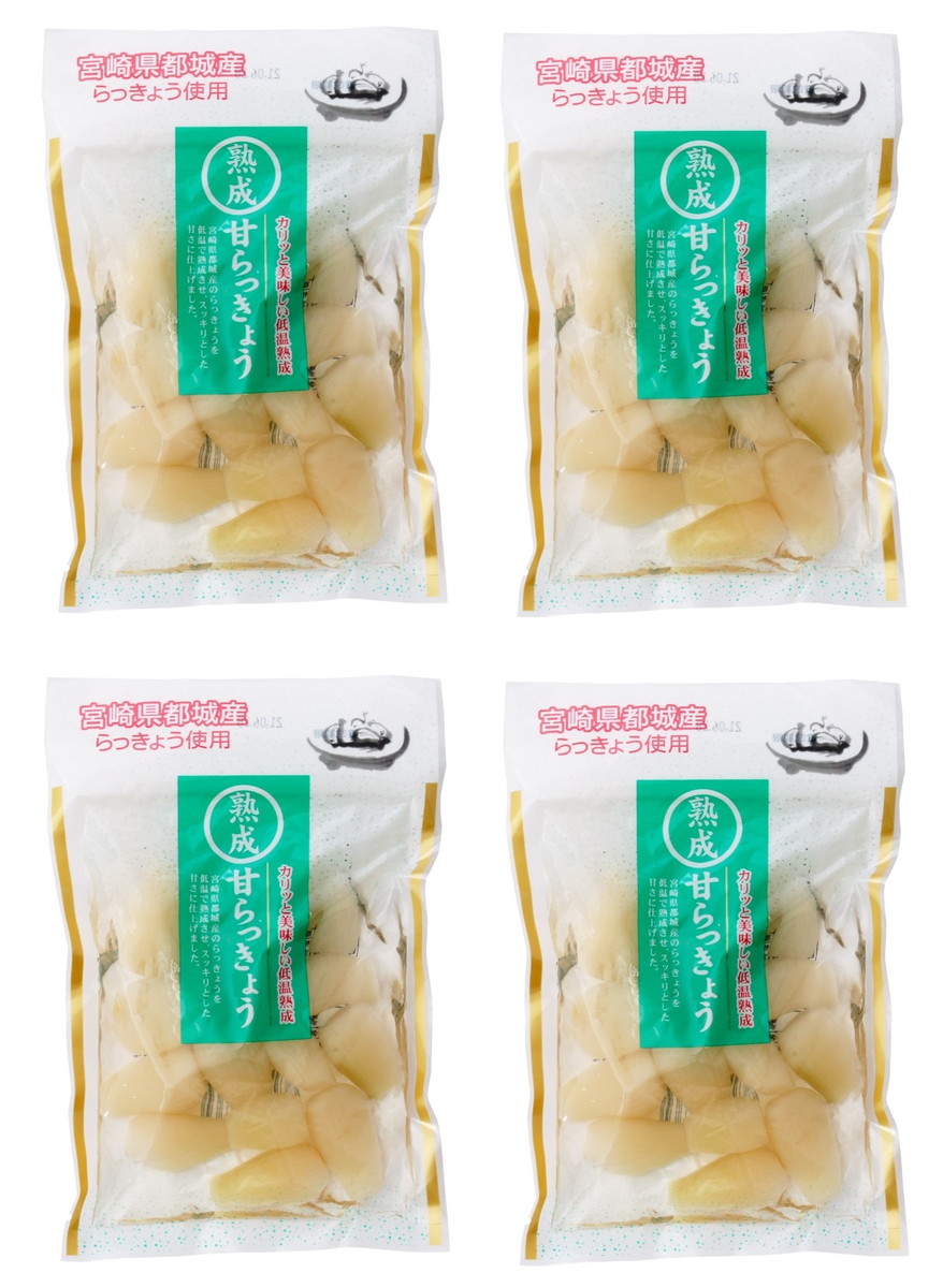 市場 送料無料 国産 らっきょう らっきょう漬け 熟成 宮崎 上沖産業 甘 九州産 漬物 90g×4袋セット