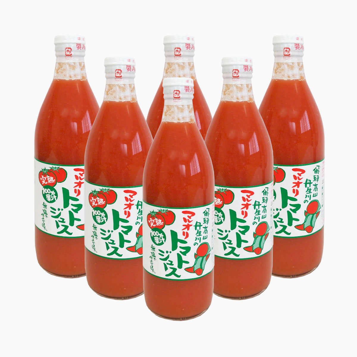 無添加 無塩 完熟100％果汁　マルオリトマトジュース〔500ml×6〕