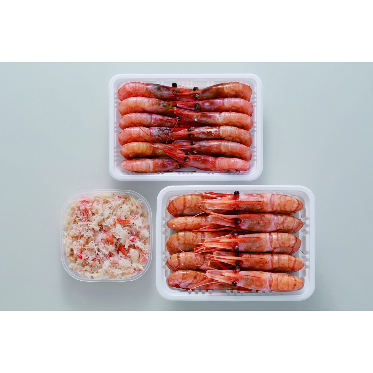 カネコメ田中水産 ぼたんえび・甘えび・おおずわいがにほぐし身セット【沖縄県・離島 配送不可】
