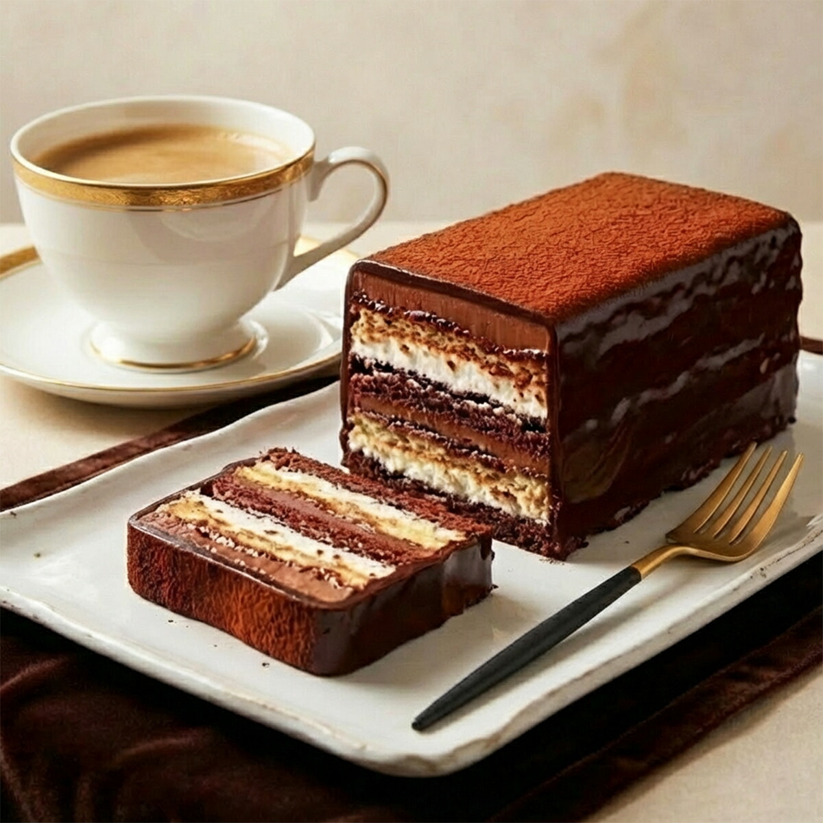 長崎石畳ショコラ（２個セット） 絶品チョコレートケーキ (ハーフサイズ×2個セット) TVで紹介 ネオクラシッククローバー 【北海道・沖縄・離島 お届け不可】