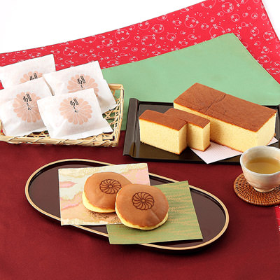和菓子 大和の伝承の味 詰合せ(カステラ1棹/菊まん5)