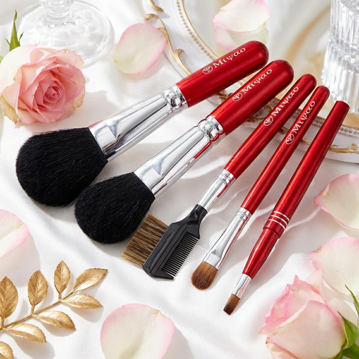 楽天市場】熊野化粧筆メイクブラシ3点セット [最高級山羊チークブラシ