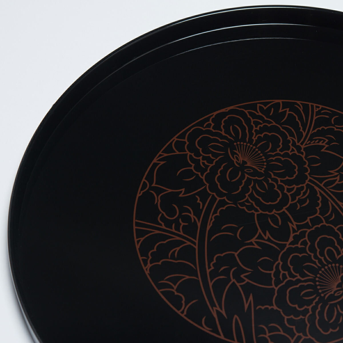 楽天市場】送料無料 丸盆 直径30cm 山中塗丸盆 亀甲小紋 10.0