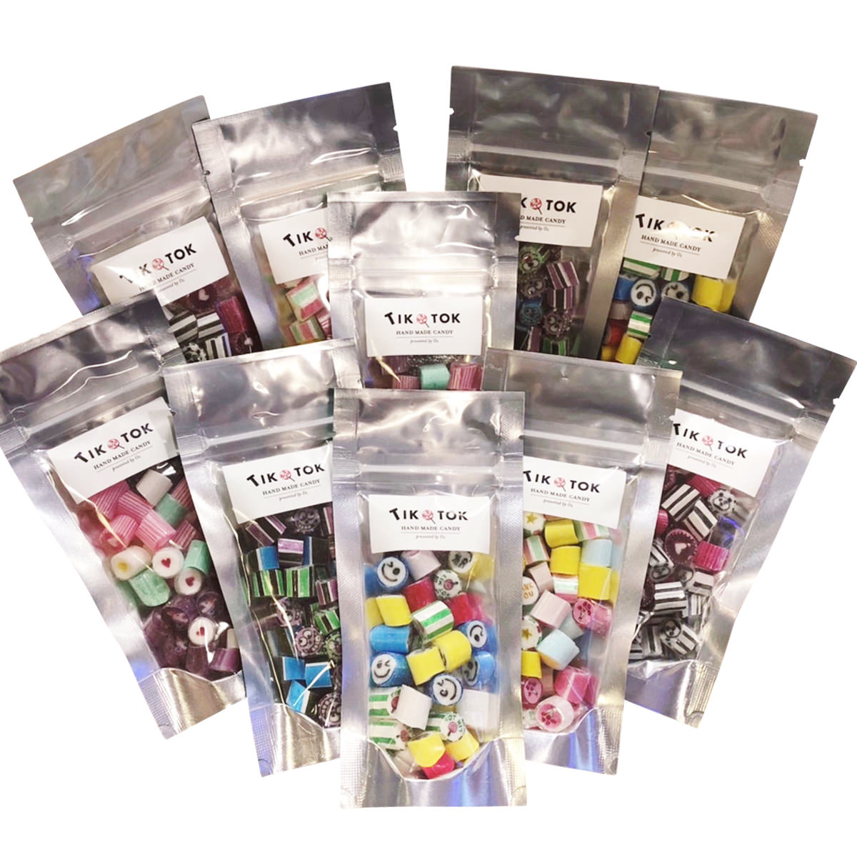 ハンドメイドキャンディ 5種セット 10袋 詰合せ キャンディ お菓子 飴 金太郎飴 あめ おやつ 携帯用 ハンドメイド 手作り キャンディー カラフル パンダ パンダ柄 ギフト 東京 Tiktok Handmade Candy Magia Sklep Pl