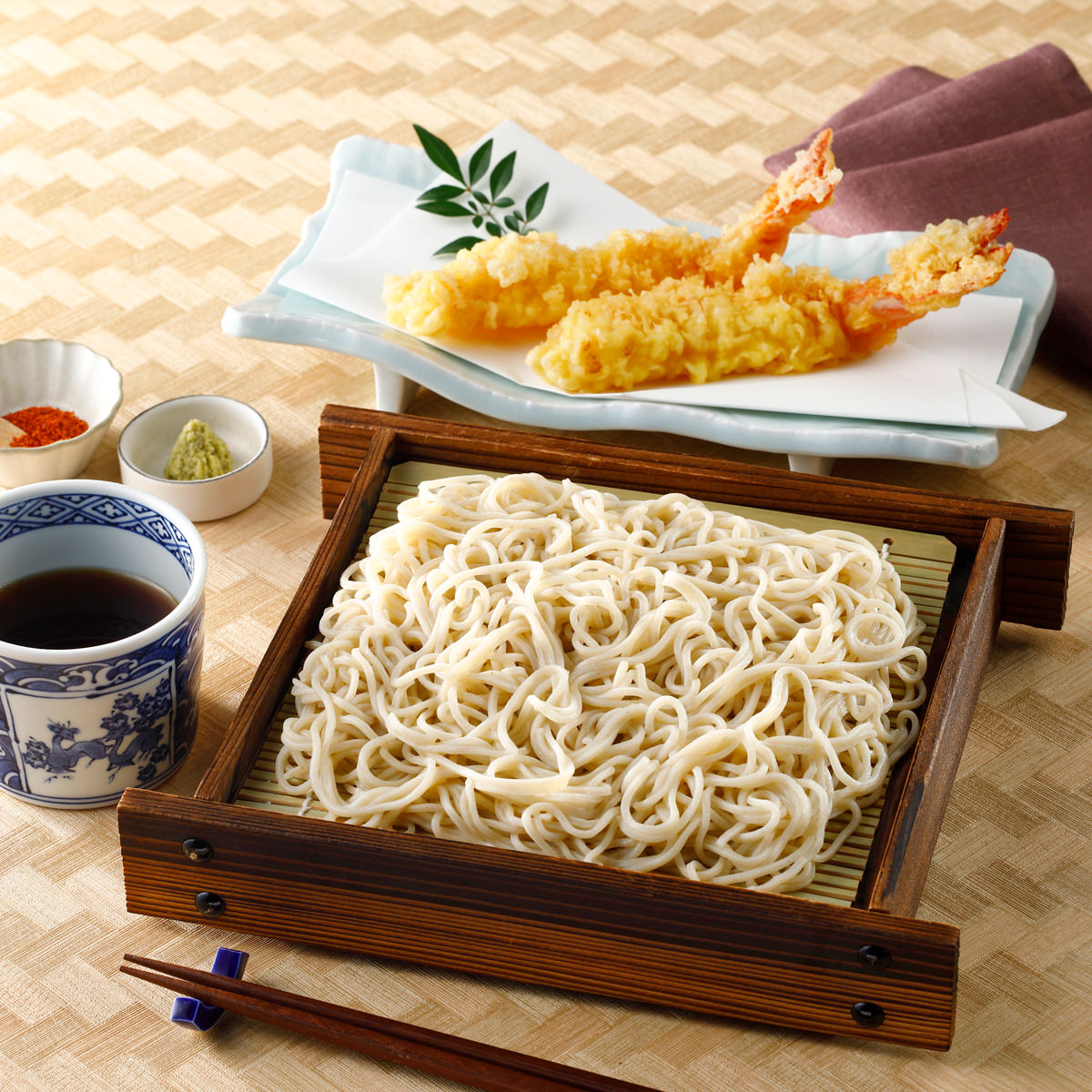 信州松本こばやし 車海老天 信州蕎麦 2食 セット そば 天ぷら 冷凍 えび 天ぷらそば 日本蕎麦 ゆで麺【沖縄県・離島 配送不可】