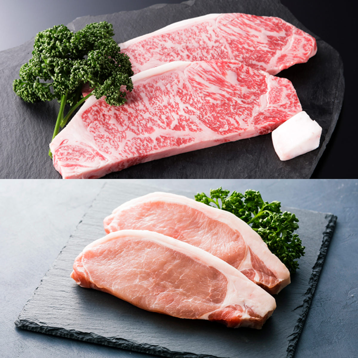 仙台牛サーロイン えごま豚ロース 計4枚セット ステーキ 牛肉 豚肉 お取り寄せ ステーキ肉 冷凍 和牛 国産 サーロインステーキ 宮城県産 ロースステーキ