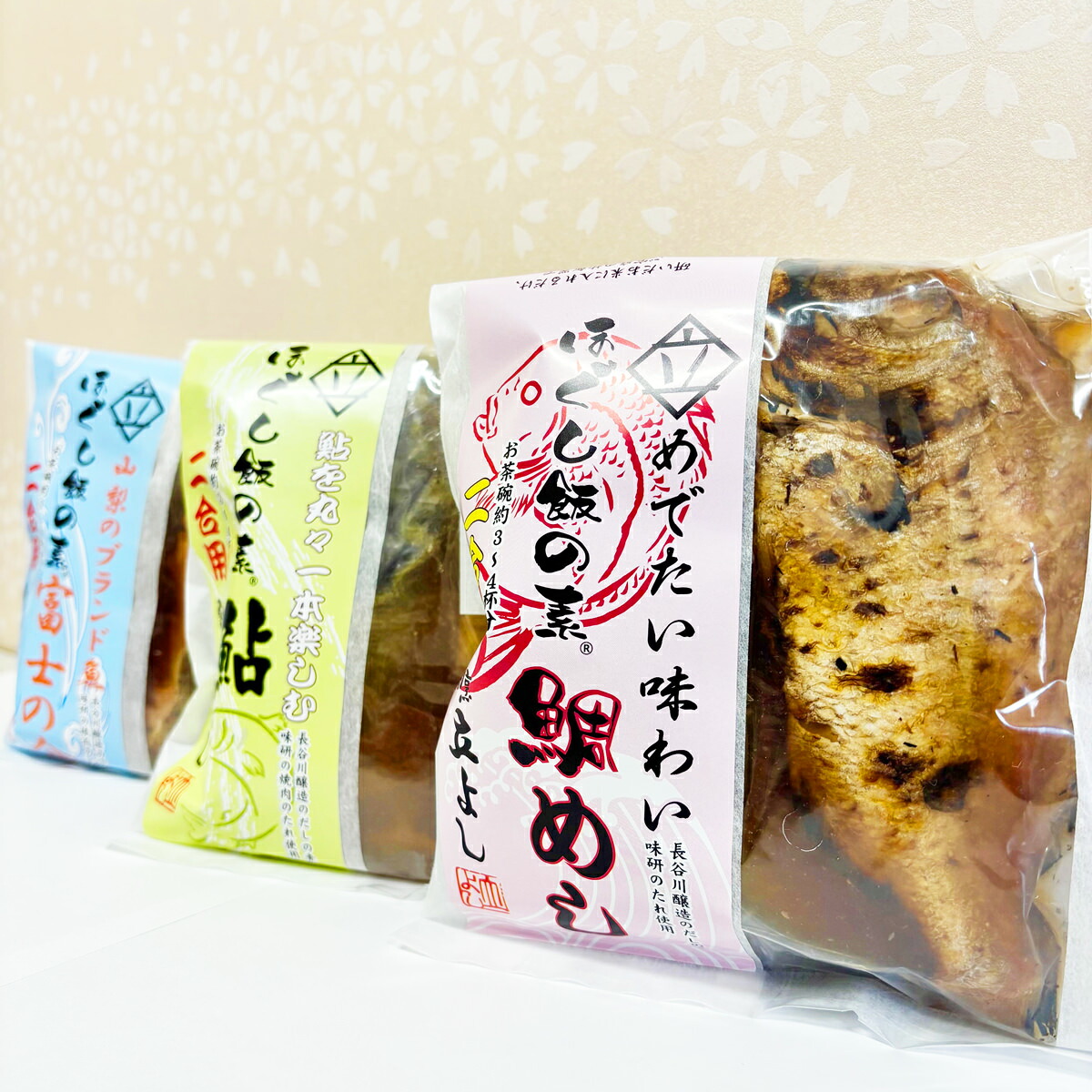 割烹立よし ほぐし飯の素 食べ比べセット 3種詰め合わせ 炊き込みご飯の素 2合用 調味料 鯛めし 鮎めし