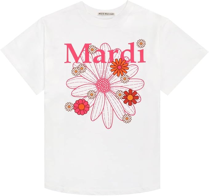 マルディメクルディ Mardi Mercredi Tシャツ TSHIRT TRIPLE FLOWER OATMEAL PINK 半袖 レディース 韓国 ファッション アパレル Mardi Mercredi マルディメクルディ Tシャツ TSHIRT TRIPLE