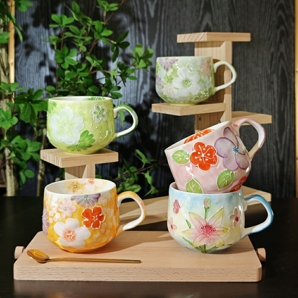   手描き蓋付きカップ2個セット 手描き蓋付きカップ2個セット 手描き蓋付きカップ2個セット Amazon.co.