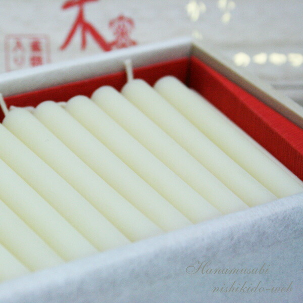 【楽天市場】【カメヤマローソク菜蜜灯和蝋燭35】蜜蝋と植物性原料を配合した蜜灯和蝋燭 桐箱付：お仏壇の花結