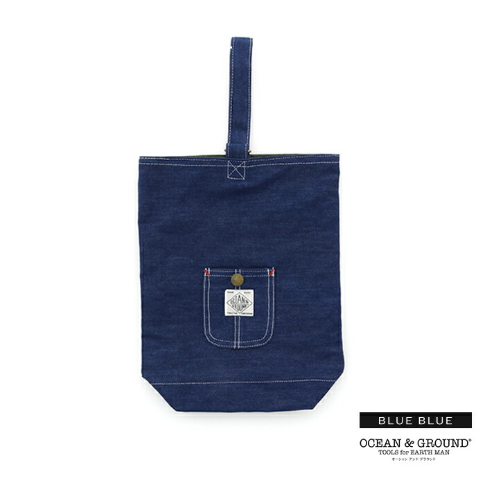 オーシャンアンドグラウンド Ocean Ground シューズバッグ 靴袋 キッズ BLUE デニム 1215003 【保障できる】 オーシャンアンドグラウンド Ocean Ground シューズバッグ 靴袋 キッズ BLUE デニム 1215003 【保障できる】