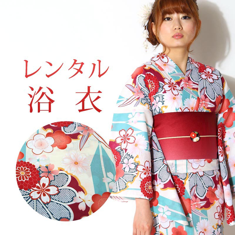 【レンタル】 女性用 浴衣 6点セット 浴衣レンタル フルセット y101 【往復送料無料】 浴衣 Fサイズ レンタル 浴衣 綿 マルチカラー 矢絣 花柄 夏 着物 レディース レンタル着物 夏祭り 花火大会 盆踊り 街着 記念写真 4,756円
