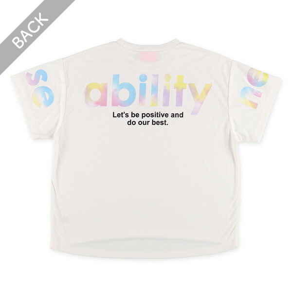 タイダイ風ロゴ半袖Tシャツ[スクール 女 アウトウェア 半袖 Tシャツ 