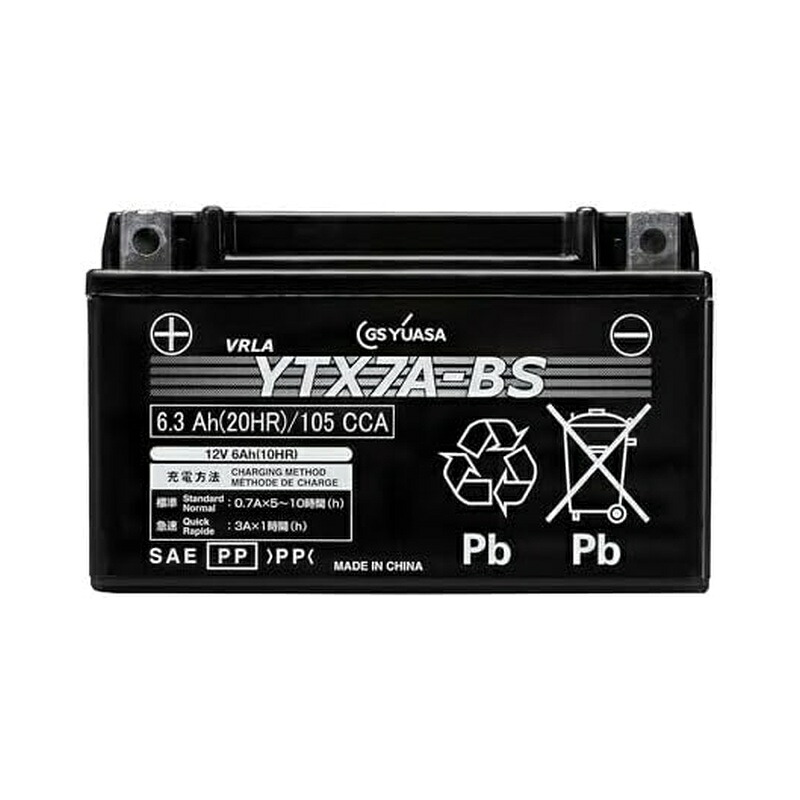 GSユアサ VRLA 制御弁式バッテリー バイク用バッテリー YTX7A-BS 4580181121252|スーパーメガホームセンター ejoy