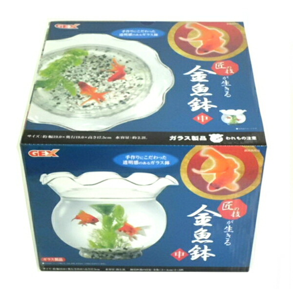楽天市場】◇ジェックス 匠の技が生きる金魚鉢 中 | 金魚鉢 GEX