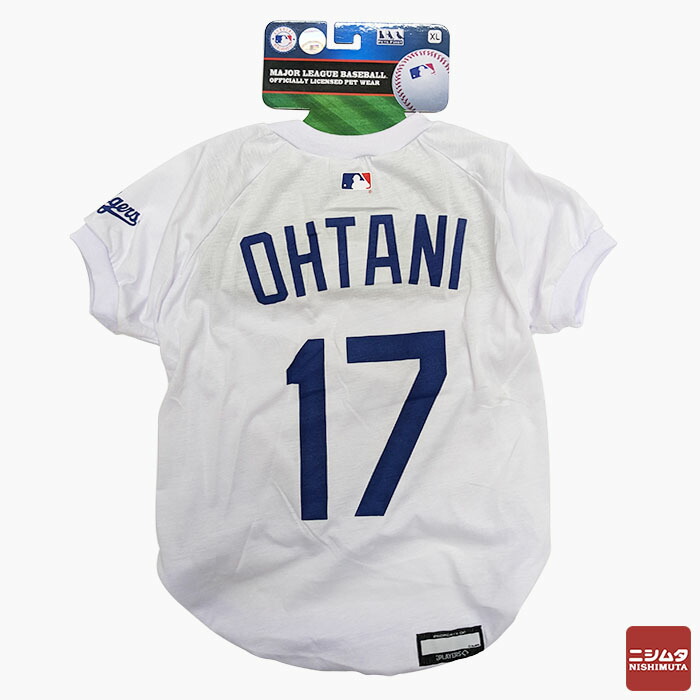 ファンタジーワールド　ＭＬＢ公認　ロサンゼルスドジャース大谷翔平選手モデル　ユニフォーム　野球　Ｔシャツ　ペット用　ホワイト　ＸＬサイズ