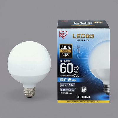 楽天市場】アイリスオーヤマ LDG7N-G-6V4 LED電球 ボール球形 60W相当