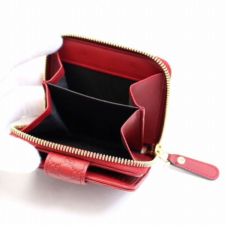 人気アイテム爆買い ラッピング無料キャンペーン中 Gucci 二つ折り財布 マイクロ Gg Gg ラッピング無料キャンペーン中 レザー レディース グッチ 財布 レッド グッチシマ ブランド 二つ折り財布 コンパクト財布 本革 19 秋冬 新作 ブランド アウトレット