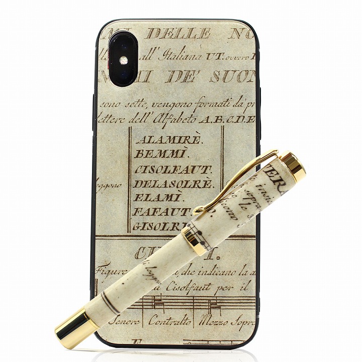 アイフォンケース 万年筆 セット iphone x イタリア製紙 日本製 スマホケース luminio ルミニーオ itl0200-6wh｜fashion-labo（ファッションラボ）