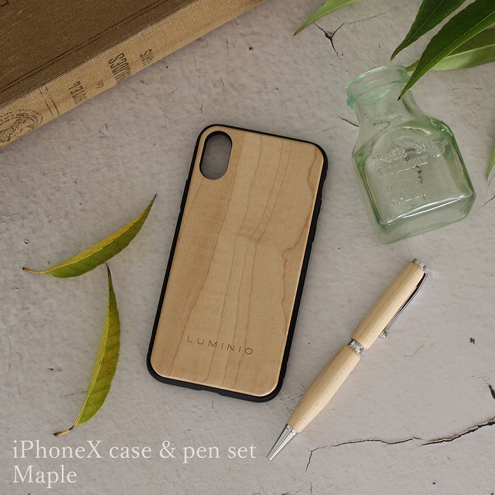 iPhone XS X 入れもの アイフォンケース 持っていく入れもの スマホケース ボールペン 差し上げ物仕掛ける 滅多に無い杢 木製 楓 メープル 日本製 luminio ルミニーオ ipw19ttw181-maple スマートフォン・タブレット-スマートフォン・携帯電話アクセサリー