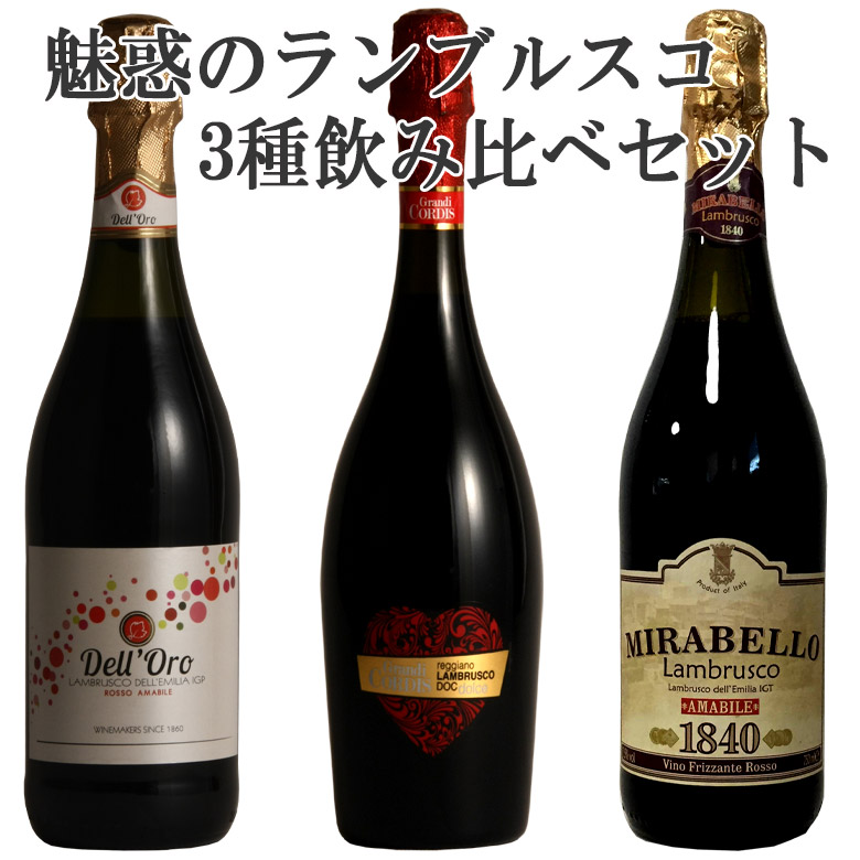 一番人気物 ワインセット イタリア スパークリングセット 甘口 ランブルスコ3本セット