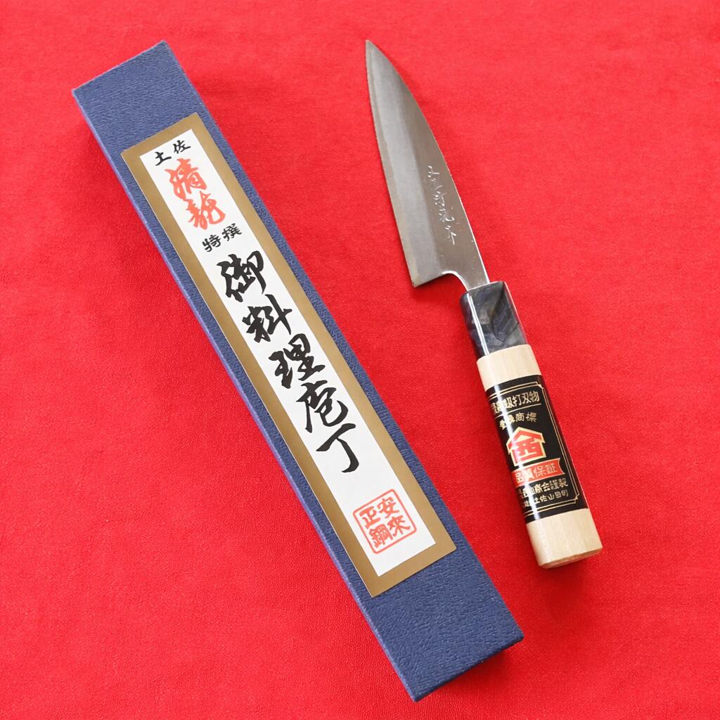 西山商会「土佐清龍作」小柳包丁（両刃）12cm