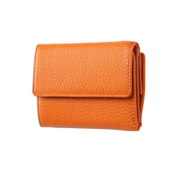【楽天市場】FRUH（フリュー） イタリアンレザー 3つ折り財布 コンパクトウォレット GL032-OR オレンジ：西海岸インテリア