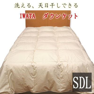 イワタ 洗える ダウンケット セミダブルロング 170×210cm ホワイトダックダウン80% 岩田 IWATA 寝具 肌掛け布団 肌布団 掛け布団 羽毛掛け布団 羽毛布団 羽毛肌掛け DE-KS26-300|枕とマットレスの店布団のわたや館