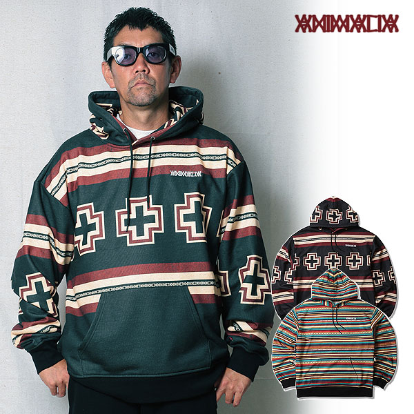 30％OFF SALE セール アニマリア ANIMALIA PATTERNED ALL OVER HOODIE : CHIEF CROSS / SUNRISE BORDER an24a-sw09 メンズ パーカー 送料無料