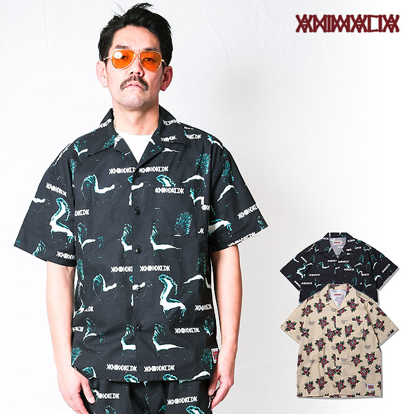 40％OFF SALE セール アニマリア ANIMALIA SWAGGER S/S SHIRTS - SKUNK / ROSE - an23sp-sh03 メンズ シャツ 半袖 総柄シャツ 送料無料｜nisky