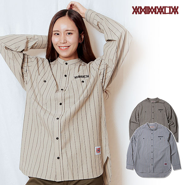 40％OFF SALE セール アニマリア ANIMALIA STAND COLLAR SHIRTS - Stripe an23a-sh03 メンズ シャツ 送料無料