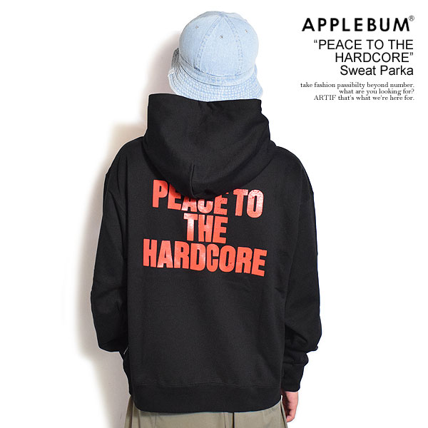 アップルバム APPLEBUM “PEACE TO THE HARDCORE” Sweat Parka 2520406 メンズ パーカー プルオーバー スウェット ヘビーウェイト 17オンス 送料無料 ストリート