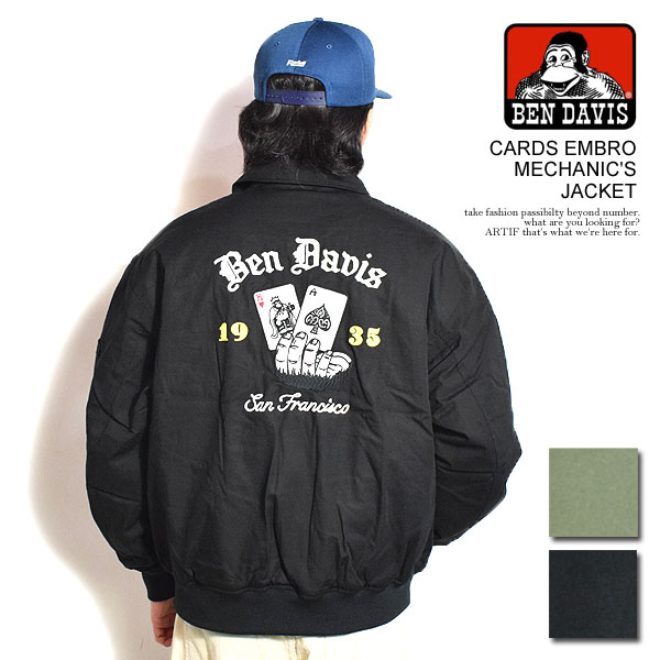 30%OFF SALE セール ベンデイビス BEN DAVIS CARDS EMBRO MECHANIC'S JACKET t-25380005 メンズ ジャケット ワークジャケット 刺繍 送料無料 ストリート|nisky