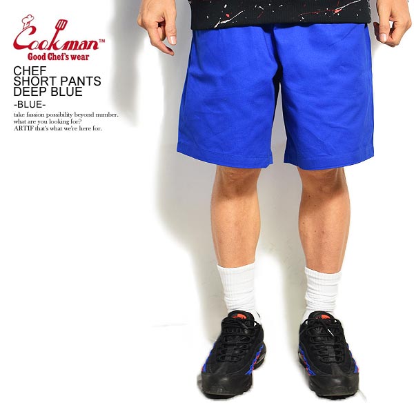 クックマン COOKMAN CHEF SHORT PANTS DEEP BLUE -BLUE- 231-01820 32958 レディース メンズ ショートパンツ ショーツ ハーフパンツ パンツ シェフパンツ イージーパンツ ストリート おしゃれ かっこいい カジュアル ファッション cookman