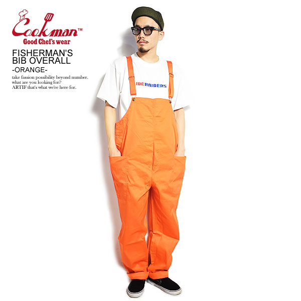 楽天市場】COOKMAN クックマン FISHERMAN'S BIB OVERALL -ORANGE