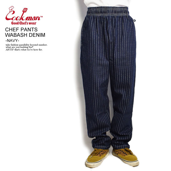 ごはん炊きマン COOKMAN CHEF PANTS WABASH DENIM -NAVY- 231-23858 レディース メンズ ズボン下 料理人ズボン下 イージーパンツ 貨物輸送無料 表どおり 格好のいい かっこいい 心地よい 流行り物 cookman メンズファッション-ズボン・パンツ